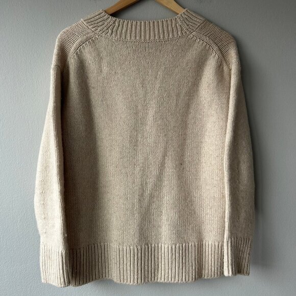 Vince Wool Cashmere V-Neck Sweater Beige Women’s Size S Cozy Elegant - Picture 6 of 11